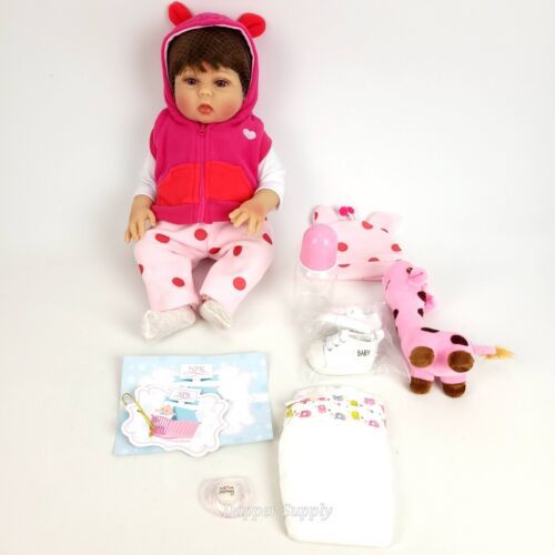 NPK 18"' Soft Silicone Baby Doll Lifelike Pink Clothes   - $108.89