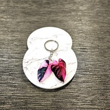 Philodendron Pink Princess Acrylic Houseplant Keyring - $147.43 MXN