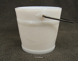 Milk Glass 2-3/4&quot; Bryce Brothers OLD OAKEN BUCKET With Metal Handle - $9.49