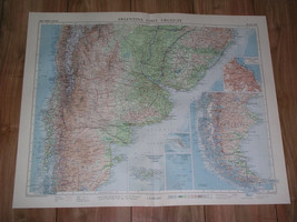 1957 Vintage Map Of Argentina Chile Falkland Islands / Scale 1:5,000,000 - £23.66 GBP