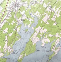 Map Freeport Harpswell Maine 1957 Topographic Geo Survey 1:24000 27 x 22&quot; TOPO4 - £47.06 GBP