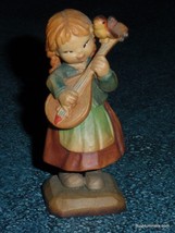 Anri Juan Ferrandiz “MELODY FOR TWO” 3&quot; Wood Carved Figurine Girl With Bird! - £29.35 GBP