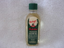 Vintage Kellogg’s Perfect Tasteless Castor Oil 2 Fl Oz Full Bottle - $4.99