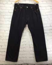 Levis 501 Jeans Mens Sz 36X32 Black Button Fly  - £23.36 GBP