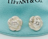 Tiffany Flower Knot Celtic Love Weave Stud Earrings in Sterling Silver - $289.00