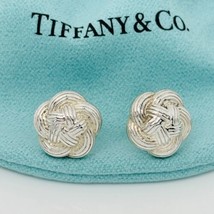 Tiffany Flower Knot Celtic Love Weave Stud Earrings in Sterling Silver - £227.33 GBP