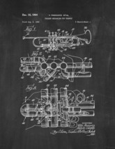 Trumpet Patent Print - Chalkboard - $7.95+