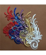 Blue/Gold/Red Sequin Embroidery Lace Applique ,Evening Dress Sequin Lace... - $7.88