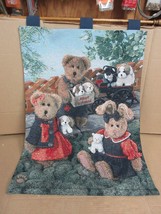  Boyds Bears and Friends Puppies Tapestry ADOPT A FRIEND Wall Hanging Decor  - £36.26 GBP