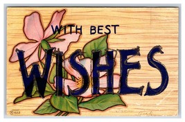 Large Letter Floral Greetings With Best Wishes Micah DB Postcard S11 - £3.91 GBP