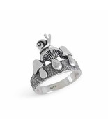 Sterling Silver Snail and Mushrooms Ring - $113.48 CAD