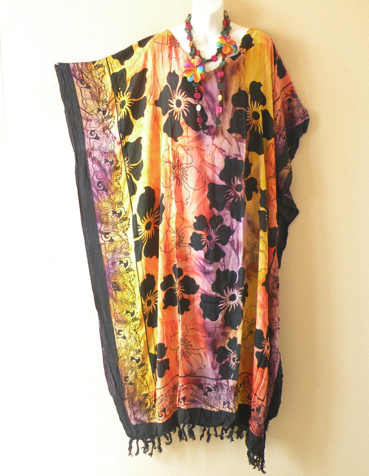 KG92 Tie Dye Women Kaftan Plus VNeck Caftan Kaftan Tunic Hippy Dress up to 5X