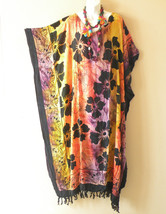 KG92 Tie Dye Women Kaftan Plus VNeck Caftan Kaftan Tunic Hippy Dress up ... - £23.95 GBP