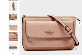 Kate Spade Pebbled Leather Small Leila Crossbody Bag Quartz Pink NWT $269 - $123.75
