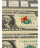Two (2) United States 2017 One Dollar Bill  Sequential Serial Numbers - €14,29 EUR