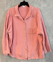 Hot Cotton by Marc Ware Vintage Button Up Lagenlook Blouse Top Pink size 3X - £18.85 GBP