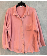 Hot Cotton by Marc Ware Vintage Button Up Lagenlook Blouse Top Pink size 3X - £18.85 GBP