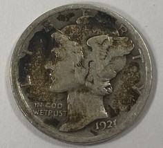1921 10C Mercury Dime En Très Bon État, Complet Jantes &amp; 4-Digit Rendez-... - $1,988.71 MXN