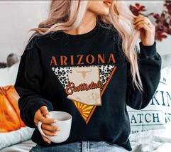 Scottsdale Arizona sweatshirt retro leopard, Arizona Soft and Comfortable Unisex - £35.15 GBP