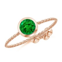 ANGARA Lab-Grown Ct 0.45 Round Emerald Solitaire Bolo Ring in 14K Solid Gold - £445.89 GBP