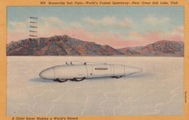 Great Salt Lake Utah UT Bonneville Salt Flats Giant Racer Postcard C17 - £2.35 GBP