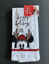 Disney Minnie Mouse HAPPY HOLIDAYS Kitchen Towel Reindeer Snowflakes ***... - $14.95