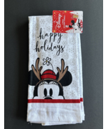 Disney Minnie Mouse HAPPY HOLIDAYS Kitchen Towel Reindeer Snowflakes ***... - $14.95