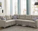 Living-Room Sofa-Chaise Modular L-Shaped Flexible Combination Fabric Nai... - $1,437.99