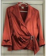 Beautiful Red Satin Holiday Blouse by Metaphor Size XL - $21.72 CAD