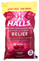 Halls Relief Cherry Cough &amp; Throat Drops Cherry 200 Count EXP 05/2027 - $19.60