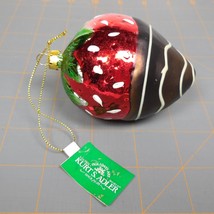Kurt S Adler Glass Christmas Ornaments Chocolate Dipped Strawberry Fruit  - £10.99 GBP