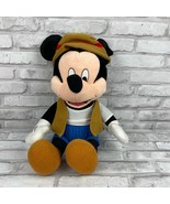 Disneyland Mickey Mouse Matterhorn 18&quot; Plush Toy Vest &amp; Hat Brown Blue P... - £10.89 GBP