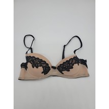 Marilyn Monroe Underwired Padded Bra 34B Womens Pink Black Lace Detail - £15.07 GBP