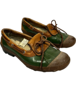 UGG Australia women&#39;s Ashdale Green/Brown Leather Duck Shoes 1898 size 9 - $32.96 CAD