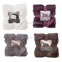 NEW Berkshire Plush Ultra Soft Warm Textured Faux Fur Throw Blanket 60x70&quot; - £47.78 GBP