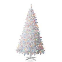 White Christmas Tree 7&#39; 60&quot; diameter base 650 WHITE CLEAR incandescent l... - £112.58 GBP