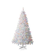 White Christmas Tree 7&#39; 60&quot; diameter base 650 WHITE CLEAR incandescent l... - $193.55 CAD
