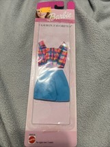 Barbie FASHION FAVORITES 1999 Plaid Multicolor Tank Top Blue Shorts - $14.85