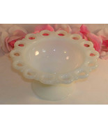 Decorative Collectible Milk Glass Footed Bowl 7&quot; wide 3 1/2&quot; Tall Pedistal - £8.99 GBP