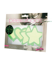 Peekaboos Glow in the Dark Hearts &amp; Stars - Green 2 Pairs - £15.89 GBP