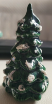 Ceramic Evergreen Tree Snow 3.25&quot; Tall Christmas Village Tabletop Holida... - $12.99
