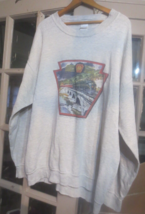VTG Pennsylvania Railroad Train Engine Men&#39;s Gray Long Sleeve Sweatshirt... - £13.34 GBP