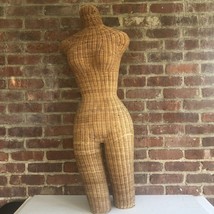 Vintage Natural Wicker Dress Form Woman Torso Mannequin Rare Boho - $541.76 CAD