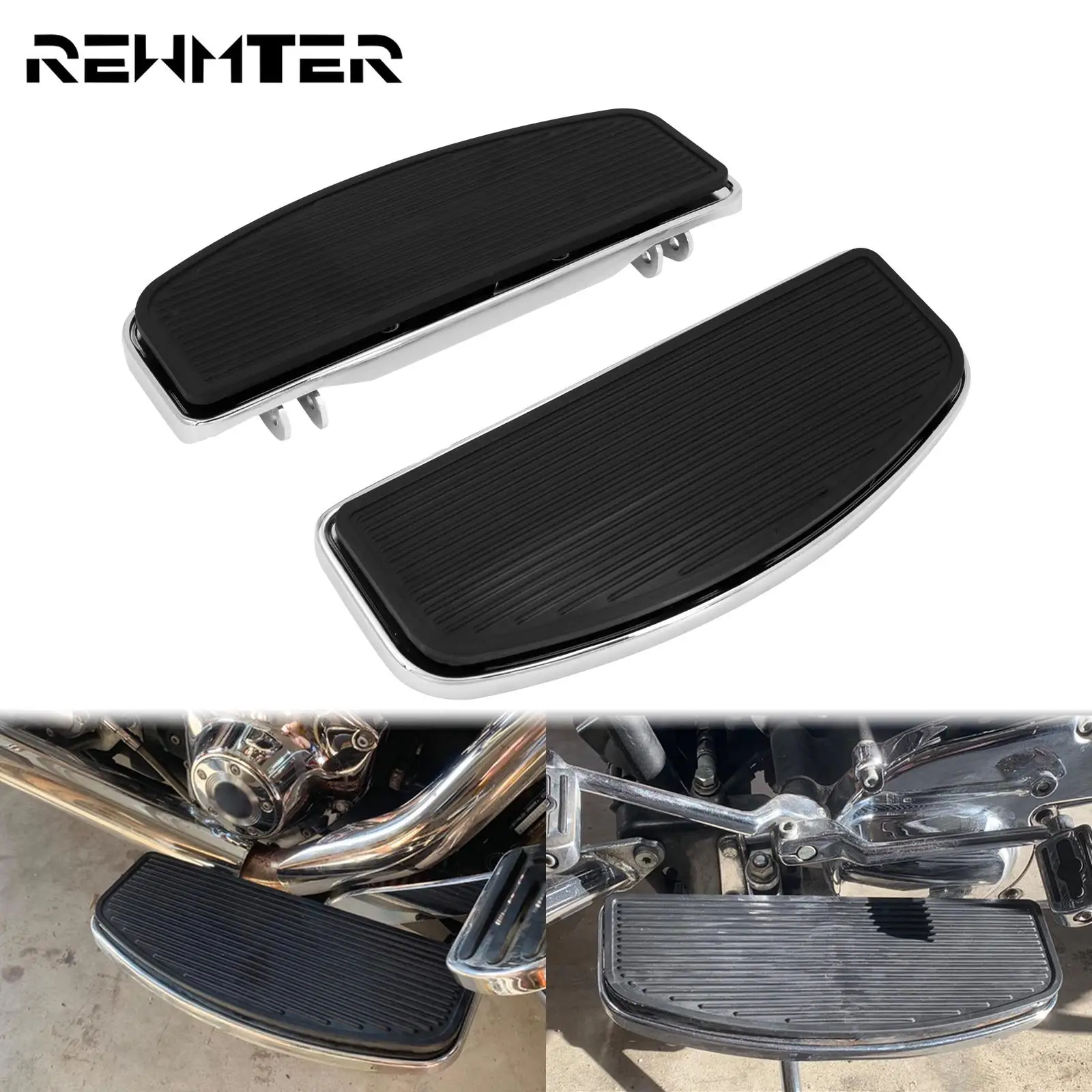 Motorcycle Driver Floorboard Rider Footboard Footpegs Pedal Footrest For... - $100.68