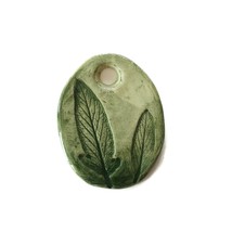 1Pc 85mm Extra Large Handmade Ceramic Green Necklace Pendant For Jewelry Making - £29.56 GBP