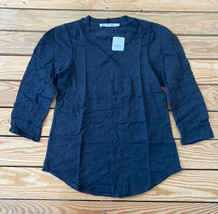 we the free NWT $58 women’s 3/4 sleeve shirt with seams size S black o3 - $24.05