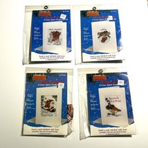 Christmas Cross Stitch Greeting Card Kit Lot Of 4 Santa, Puppy, Goose, Bunny - £18.40 GBP