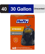 Strong Large Trash Bags, Black, 30 Gallon, 40 Count - $489.82 MXN