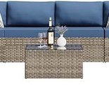 7 Pieces Outdoor Patio Sectional Sofa Couch, Black Pe Wicker Furniture C... - $1,231.99