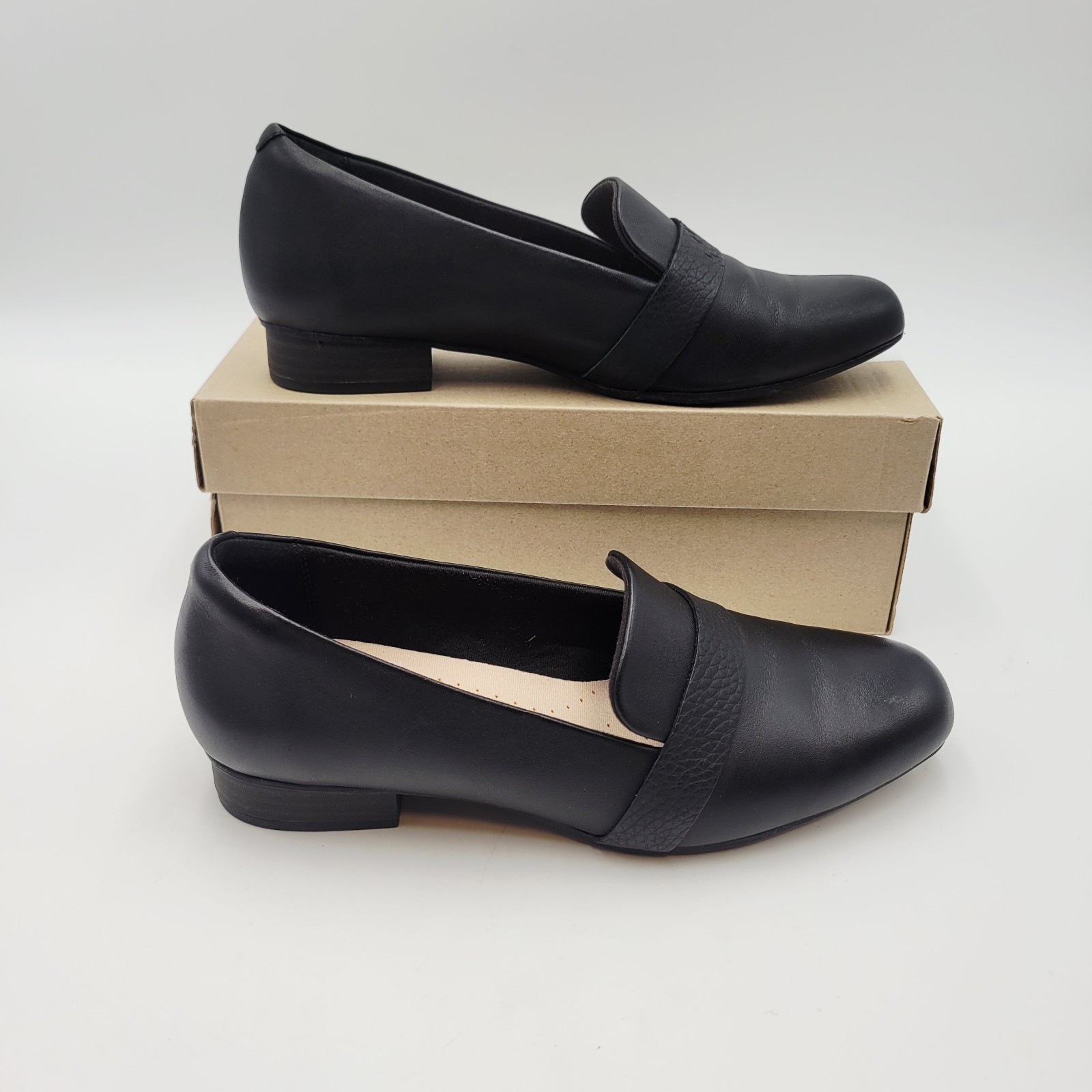 Clarks Juliet Ariel Pumps Womens Size 8 M Black Leather Loafers Slip On Shoes Item image 4